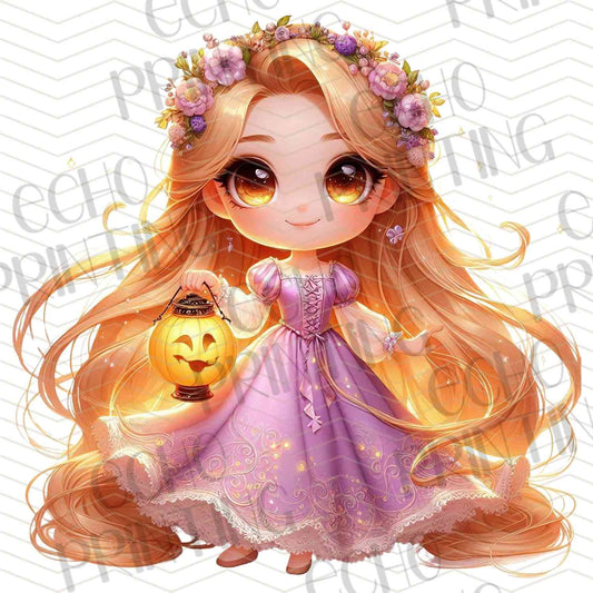 HLW 1126 – ORANGE HAIR WITCH GIRL IN PURPLE DRESS