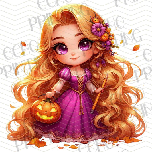 HLW 1130 – BLONDE FAIRYTALE GIRL WITH LONG HAIR AND PUMPKIN