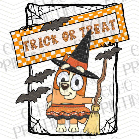 HLW 1136 – TRICK OR TREAT SIGN WITH CUTE CHARACTER