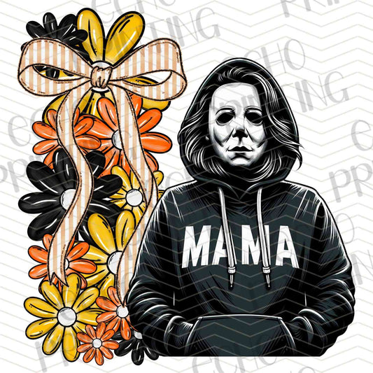 HLW 1145 – WHITE MASK CHARACTER WITH FLOWERS AND MAMA TEXT
