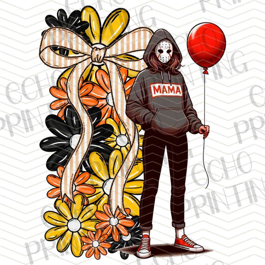 HLW 1146 – HORROR CHARACTER WITH RED BALLOON AND MAMA TEXT