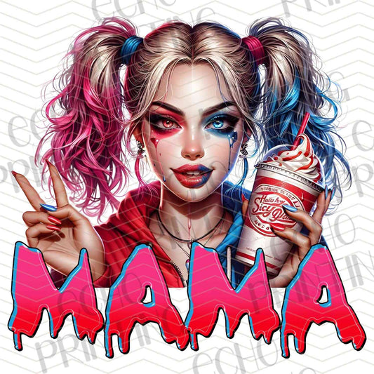 HLW 1153 – SPLIT HAIR COLOR GIRL WITH MAMA TEXT