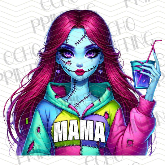 HLW 1155 – PURPLE HAIR GIRL WITH MAMA TEXT