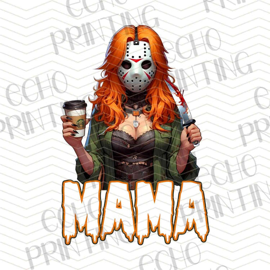 HLW 1164 – BROWN HAIRED HORROR GIRL WITH MAMA TEXT