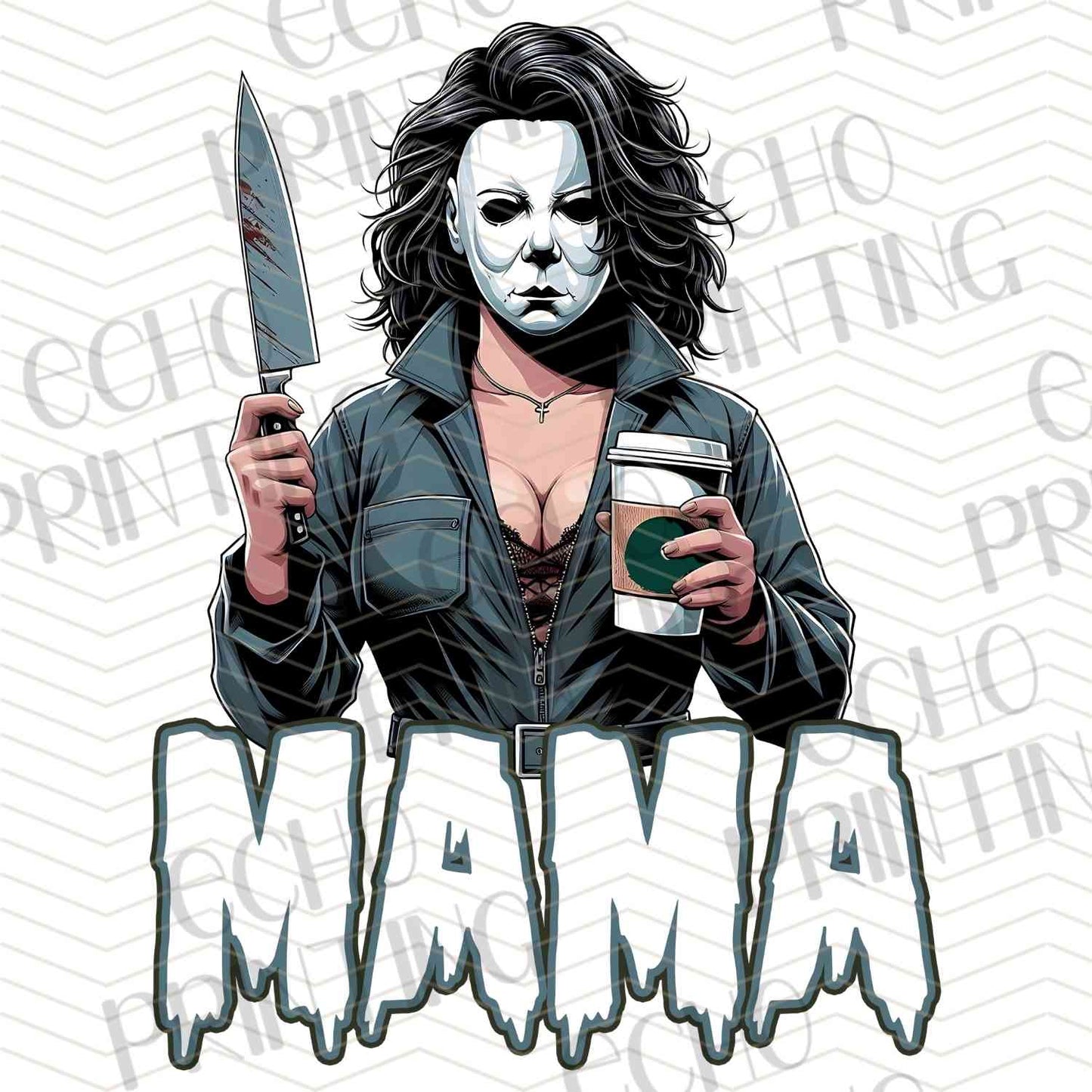 HLW 1165 – KNIFE HOLDING CHARACTER WITH MAMA TEXT