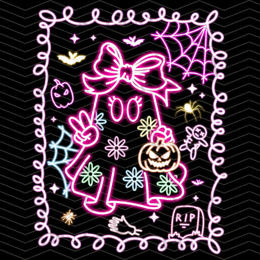 HLW 1184 – PINK NEON GHOST HALLOWEEN