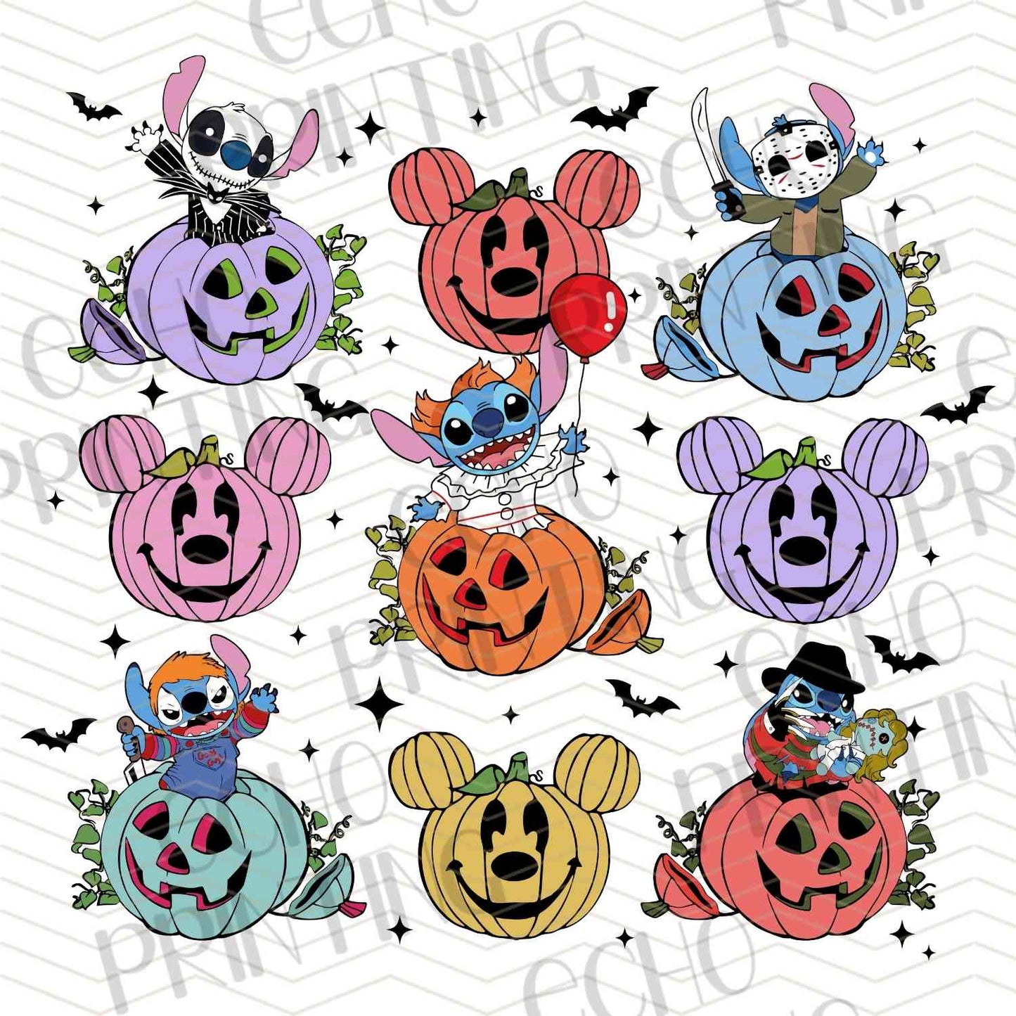 HLW 1220 – COLORFUL HALLOWEEN PUMPKIN FACES