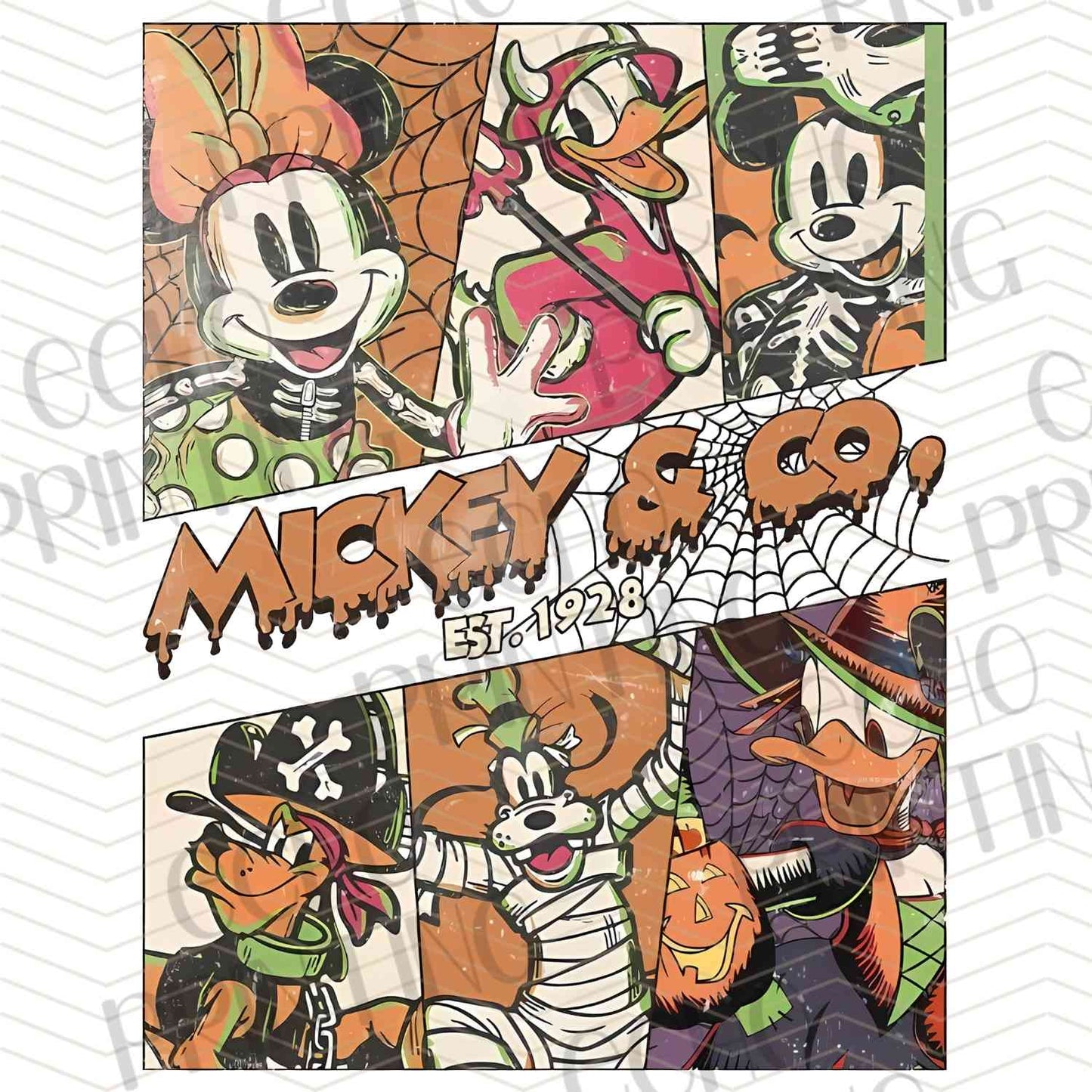 HLW 1239 – RETRO HALLOWEEN CARTOON GANG COLLAGE