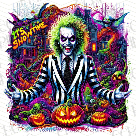 HLW 133 - STRIPED GHOST MAN WITH PUMPKINS “SHOWTIME”