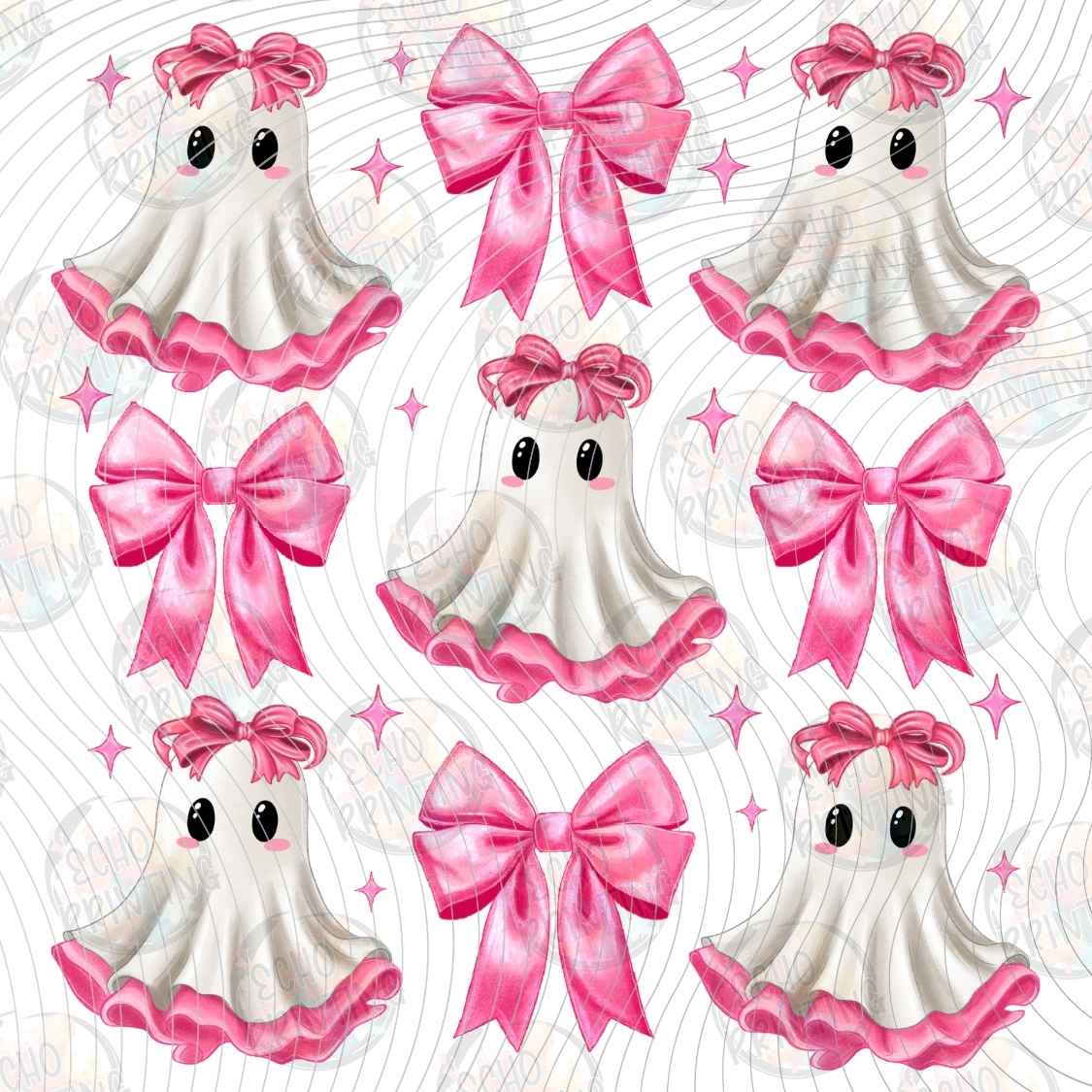 HLW 1428 - PINK GHOST BOW PATTERN