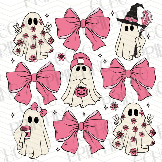 HLW 143 - CUTE GHOSTS WITH BOWS PATTERN