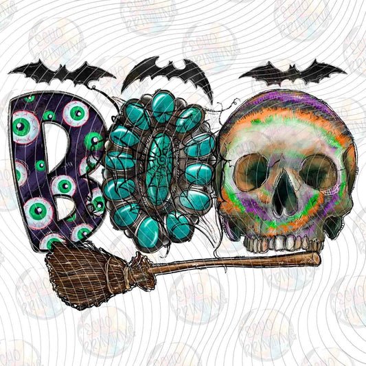 HLW 1453 - BOO HALLOWEEN SKULL STYLE