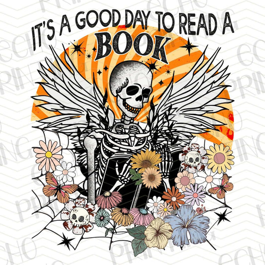 HLW 148 - SKELETON ON BOOKS “GOOD DAY TO READ A BOOK”