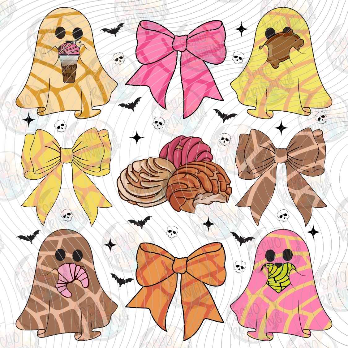 HLW 1513 - GHOST BOWS HALLOWEEN PATTERN