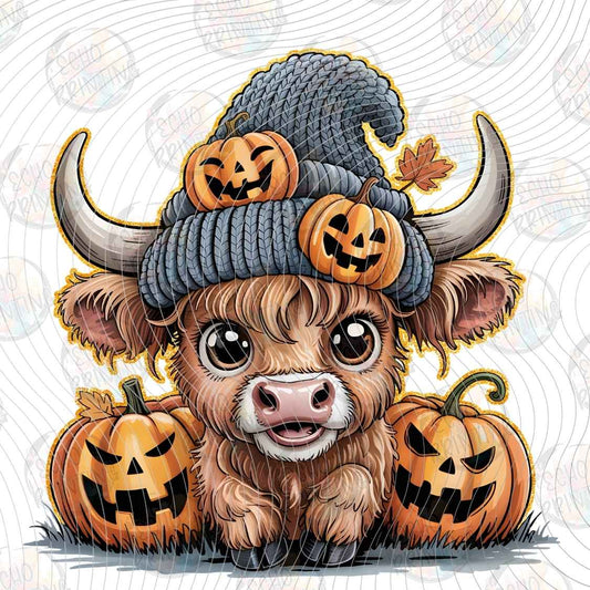 HLW 1549 - HIGHLAND COW PUMPKIN STYLE