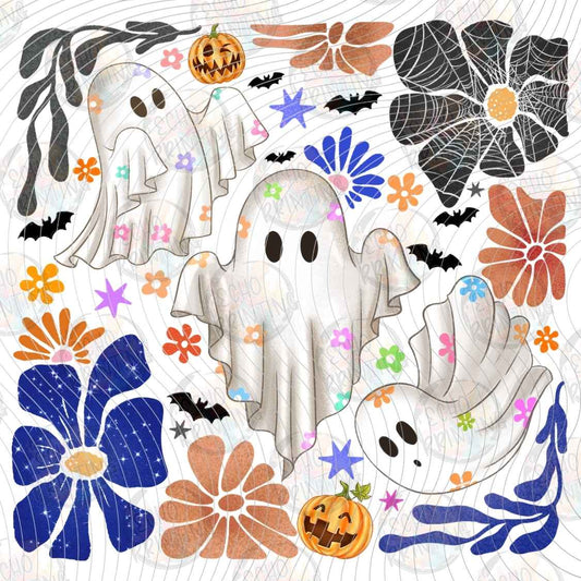 HLW 1619 - FLORAL GHOST HALLOWEEN PATTERN
