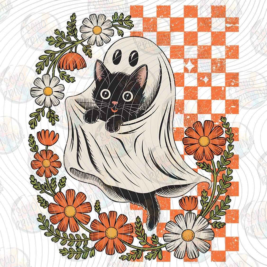 HLW 1714 - CUTE GHOST FLORAL FRAME