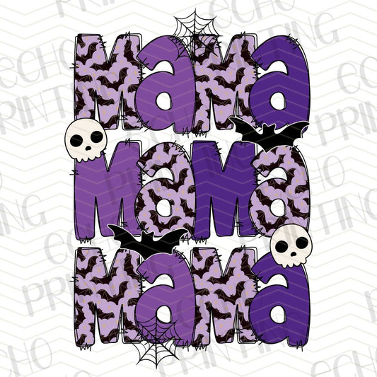 HLW 172 - “MAMA” STACKED IN PURPLE LEOPARD HALLOWEEN STYLE