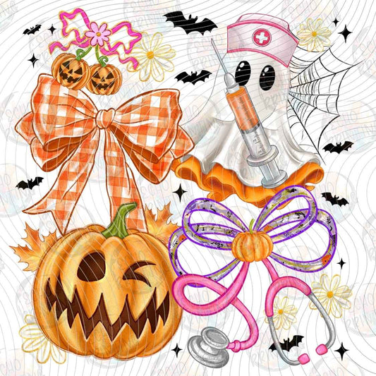HLW 1731 - PUMPKIN GHOST BOWS