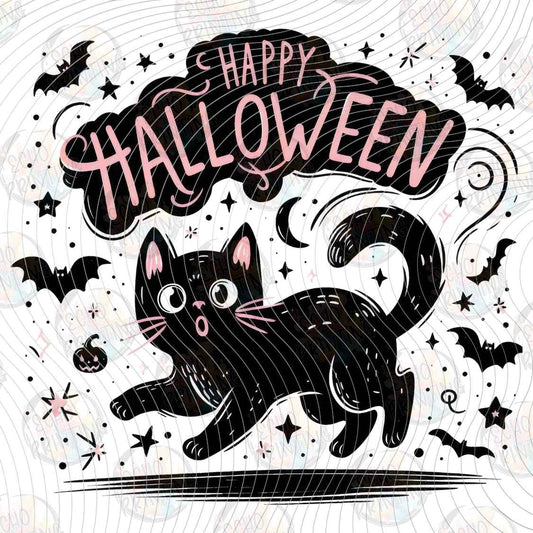 HLW 1777 - HAPPY HALLOWEEN BLACK CAT