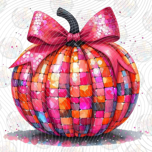 HLW 1841 - DISCO PUMPKIN BOW