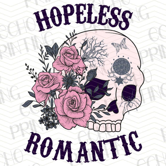 HLW 186 - “HOPELESS ROMANTIC” WITH ROSES AND SKULL
