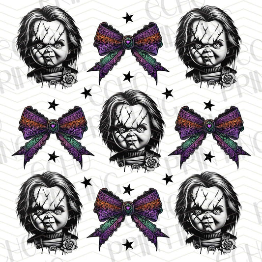 HLW 187 - CK HEADS WITH SPARKLY BOWS PATTERN