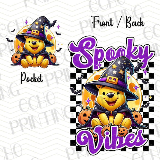 HLW 194 - SPOOKY VIBES BEAR | POCKET & BACK SOLD SEPERATELY