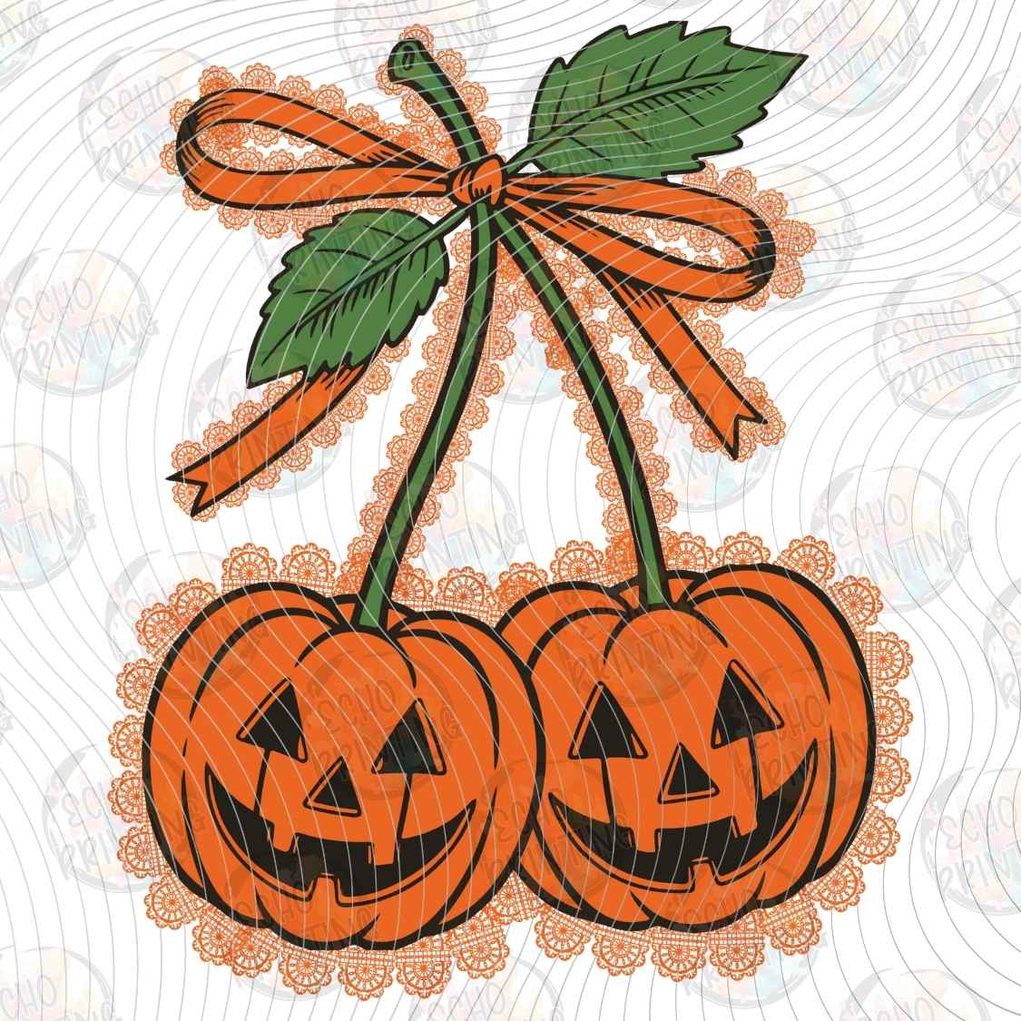 HLW 2064 - DOUBLE PUMPKIN BOW