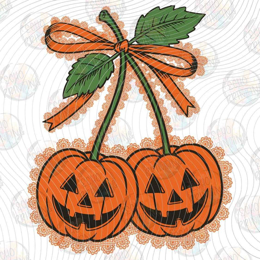 HLW 2064 - DOUBLE PUMPKIN BOW