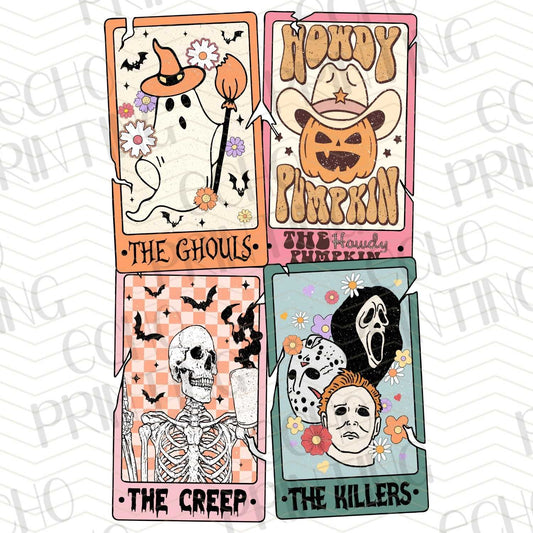HLW 210 - CARD SET: “THE GHOULS”, “THE CREEP”, “HOWDY PUMPKIN”, “THE KILLERS”