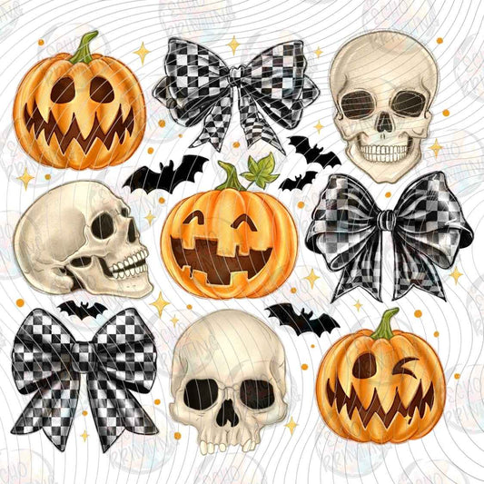 HLW 2120 - SKULLS PUMPKINS AND BOWS