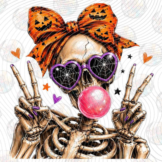 HLW 2121 - SKELETON PEACE SIGN HALLOWEEN