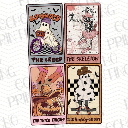 HLW 214 - 4-CARD SET: THE CREEP, THE SKELETON, THE THICK THIGHS, THE FRIENDLY GHOST