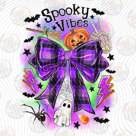 HLW 2170 - SPOOKY VIBES PURPLE BOW