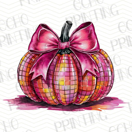 HLW 219 - Glitter Disco Ball Pumpkin in Pink & Purple