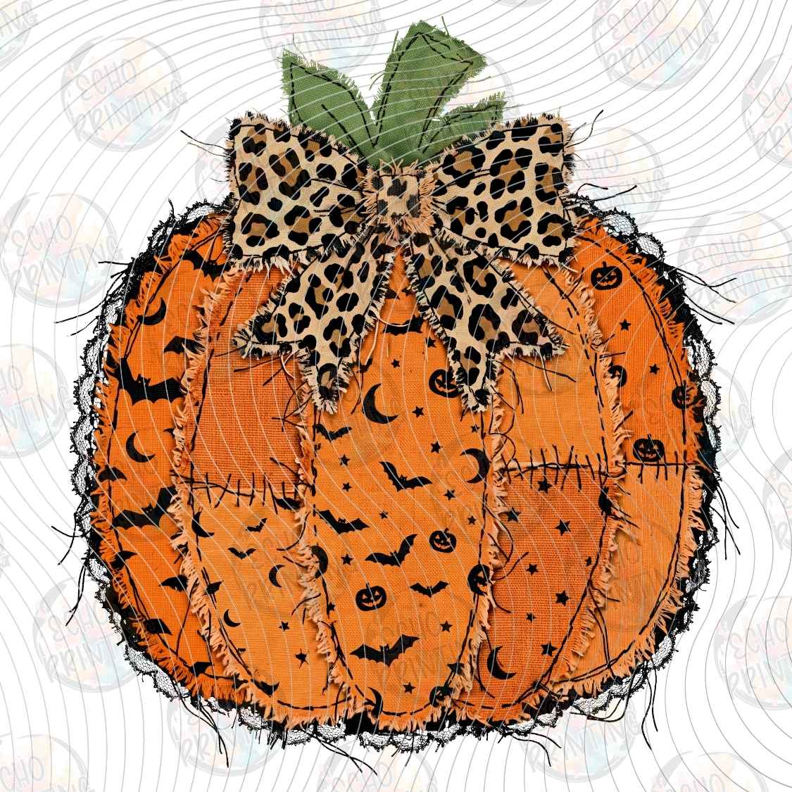 HLW 2359 - LEOPARD PUMPKIN BOW