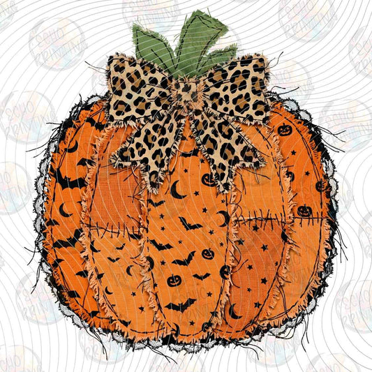 HLW 2359 - LEOPARD PUMPKIN BOW