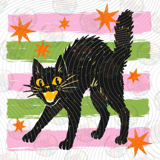 HLW 2375 - BLACK CAT RETRO STYLE