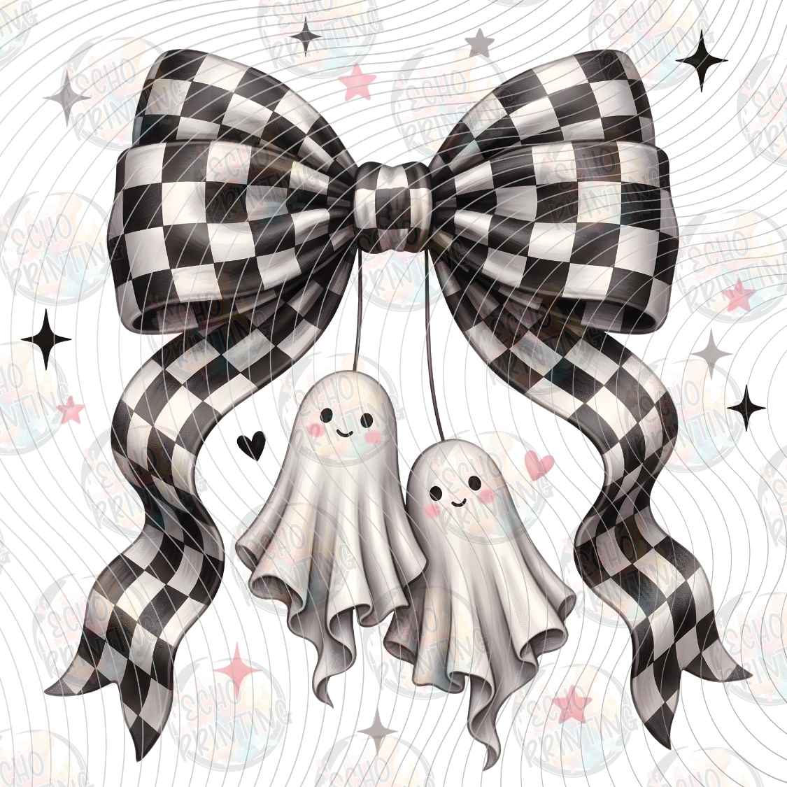 HLW 2384 - GHOST CHECKERBOARD BOW