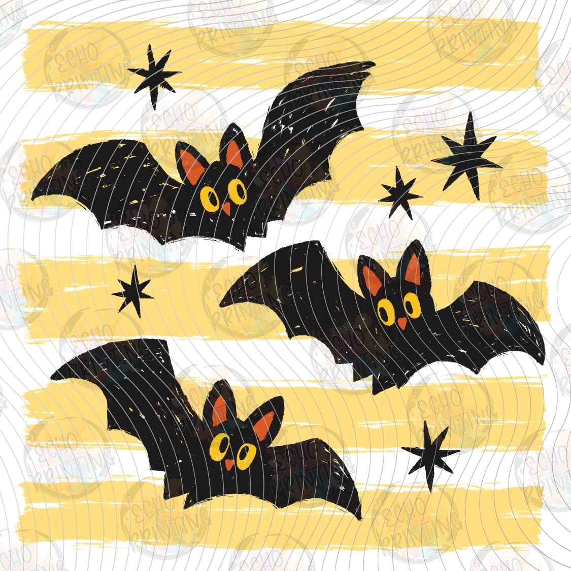 HLW 2387 - BATS HALLOWEEN STRIPES