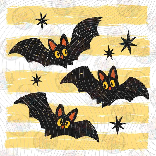 HLW 2387 - BATS HALLOWEEN STRIPES