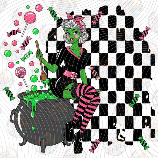 HLW 2476 - WITCH CHECKERBOARD STYLE