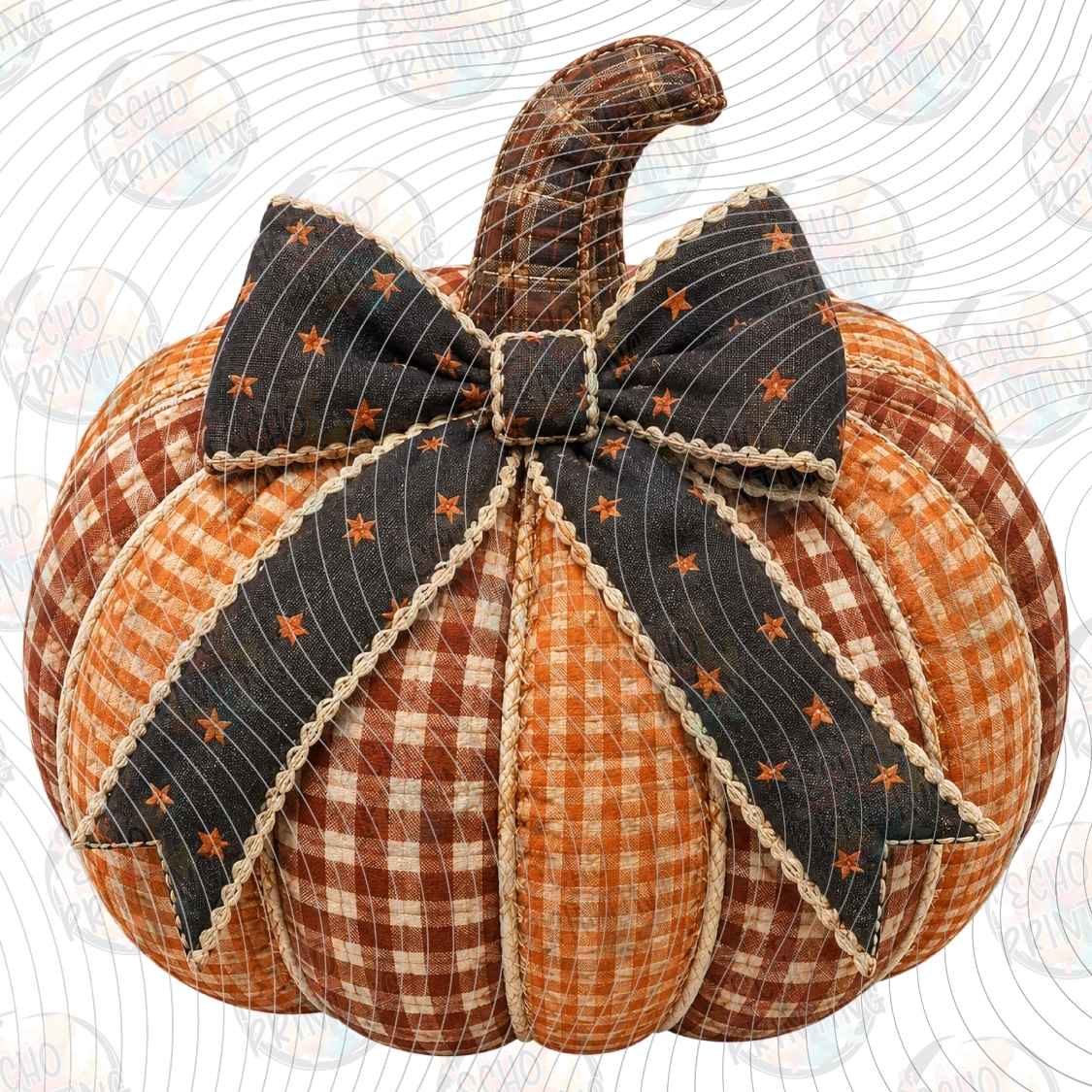 HLW 2546 - PLAID PUMPKIN BOW