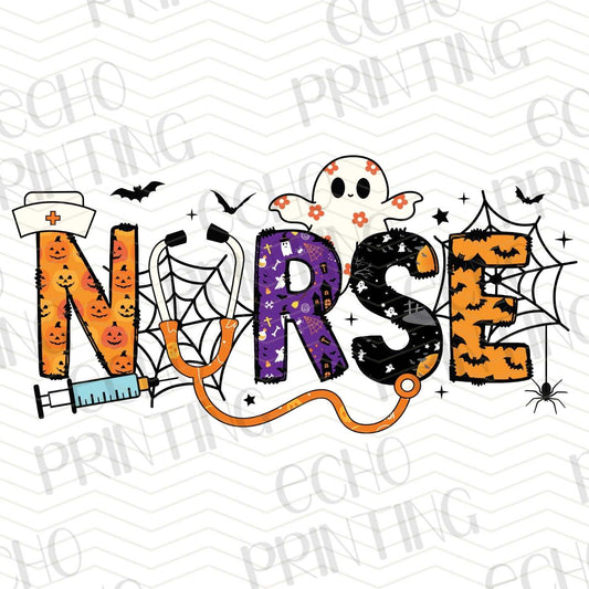 HLW 271 – NURSE – HALLOWEEN STYLE WITH BATS AND SPIDERWEBS