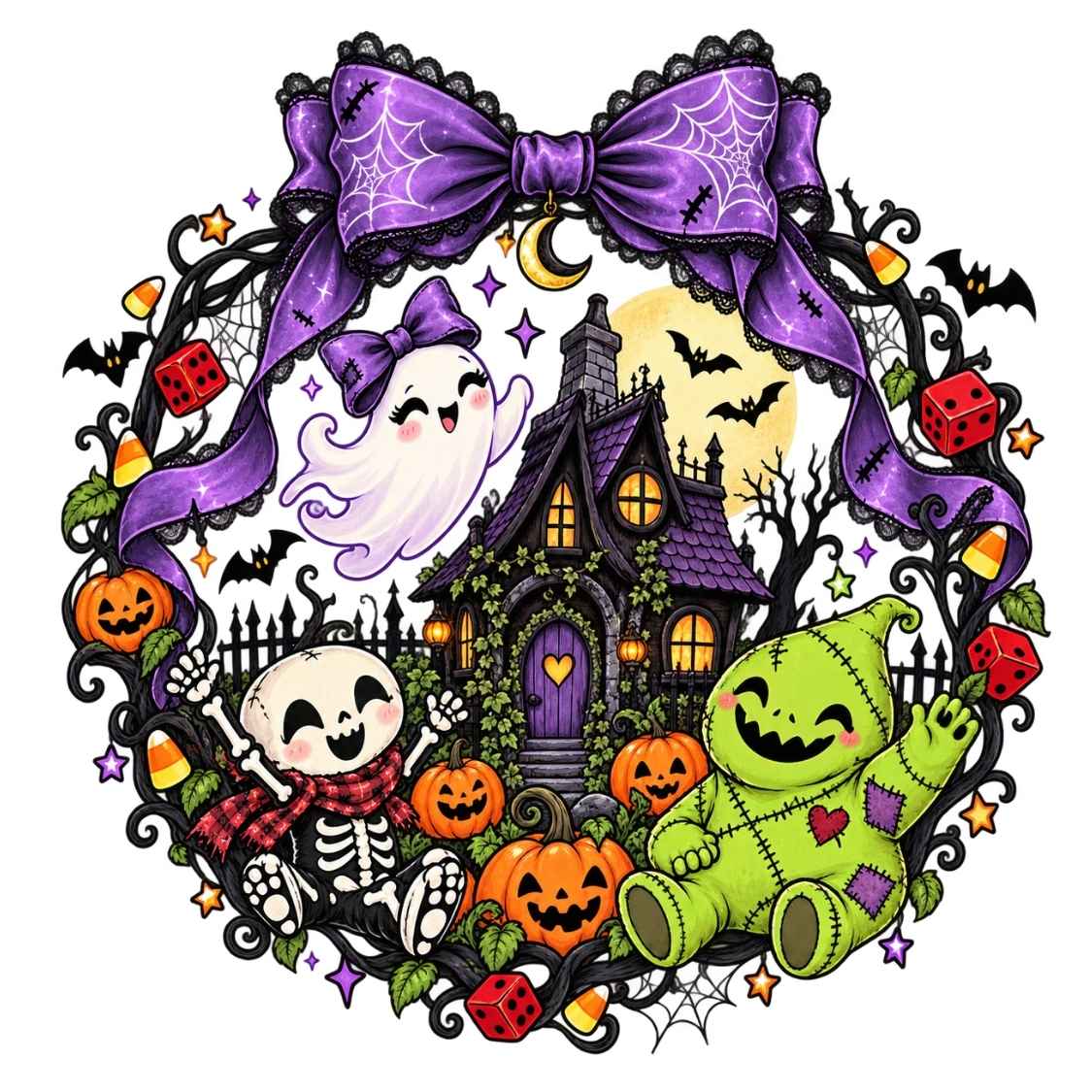 HLW 3976 - SPOOKY WREATH COLLAGE