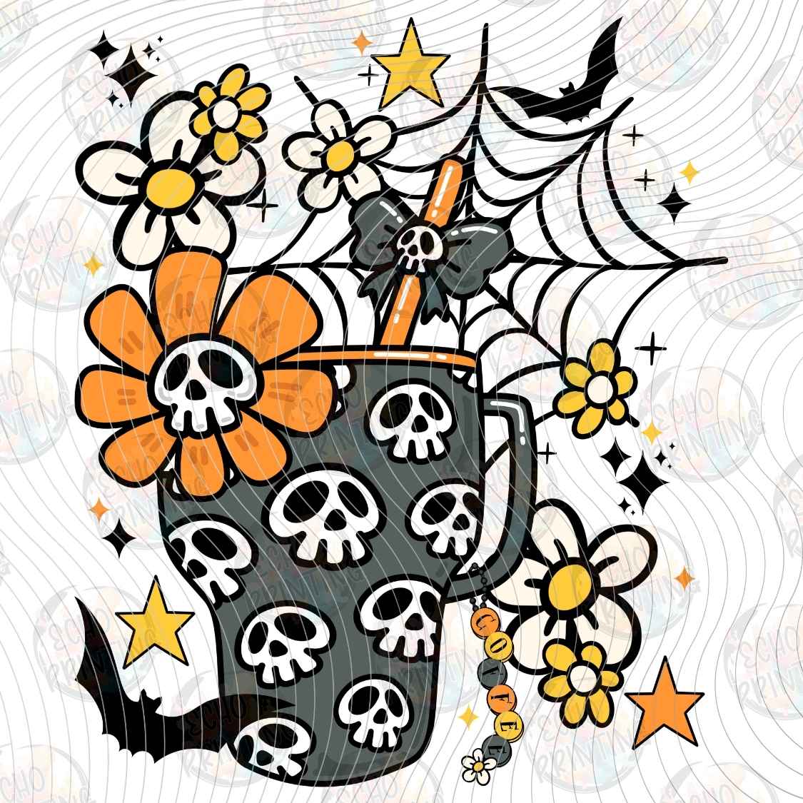 HLW 4023 - FLORAL SKULL HALLOWEEN