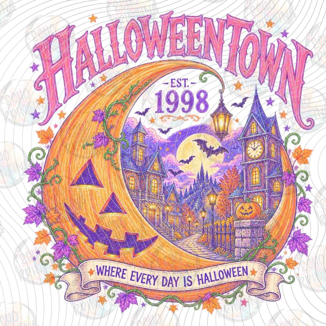 HLW 4194 - HAUNTED TOWN BADGE