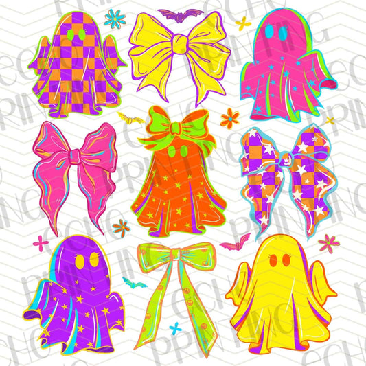 HLW 614 – BRIGHT HALLOWEEN GHOSTS & BOWS