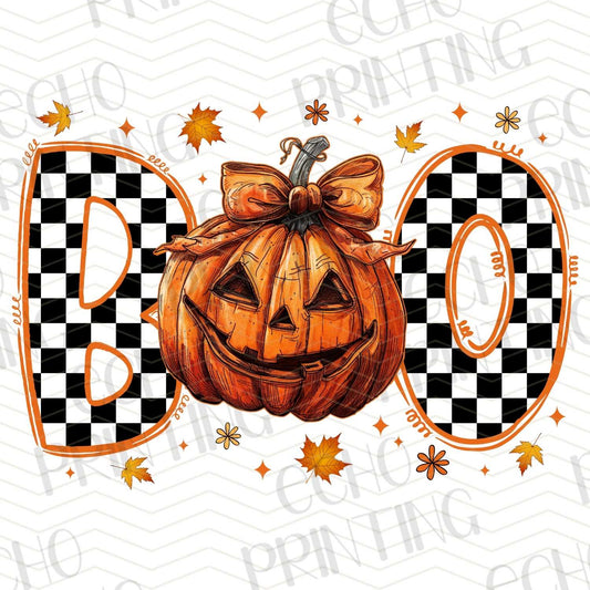 HLW 67 - BOO CHECKERED PUMPKIN